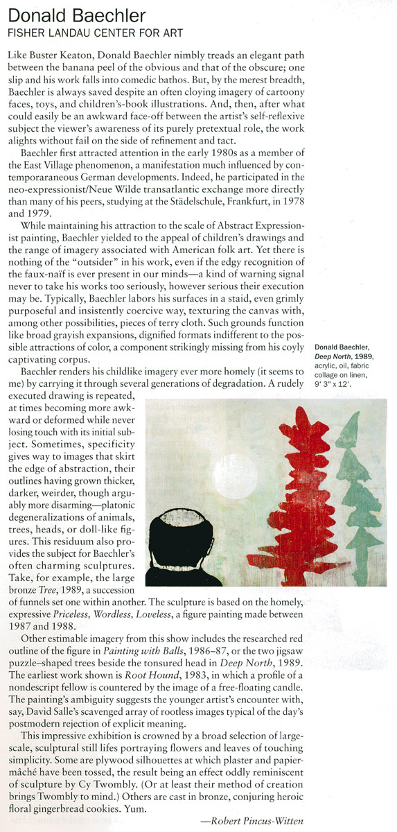 Artforum, 2012, exhibition review by Robert Pincus-Witten